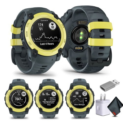 Bundle - Garmin - Instinct E 40mm Lime GPS Smartwatch with Earbuds - (2025)-Front_Standard 