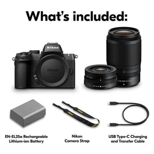 Nikon Z50II Mirrorless Camera Two Lens Kit with NIKKOR Z DX 16-50mm f/3.5-6.3 VR and NIKKOR Z DX 50-250mm f/4.5-6.3 VR Lenses - Black BUY IN SINGAPORE