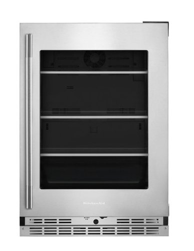 KitchenAid - 5.2 Cu. Ft. Undercounter Refrigerator with Glass Door and Shelves with Metallic Accents - PrintShield Stainless Finish