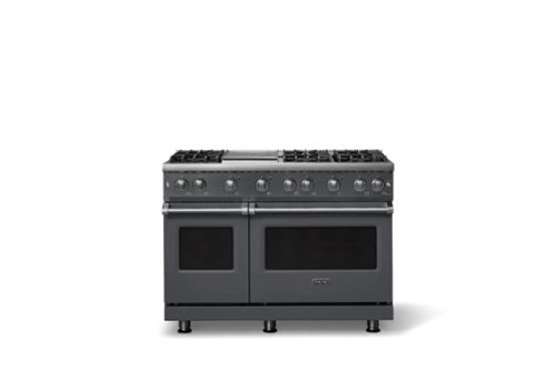 Viking - Pro 5 Series 6.1 Cu. Ft. Freestanding Sealed 6 Burner Liquid Propane Gas Convection Range w. Griddle - Cast Black - Cast Black