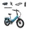 Lectric eBikes - XP4 750 Step-Thru Foldable Long-Range eBike (Max 85mi./28mph) + LevelUp Rack/Comfort Seat/Seat Post/Elite Headlight/Lock - Raindrop Blue-Front_Standard