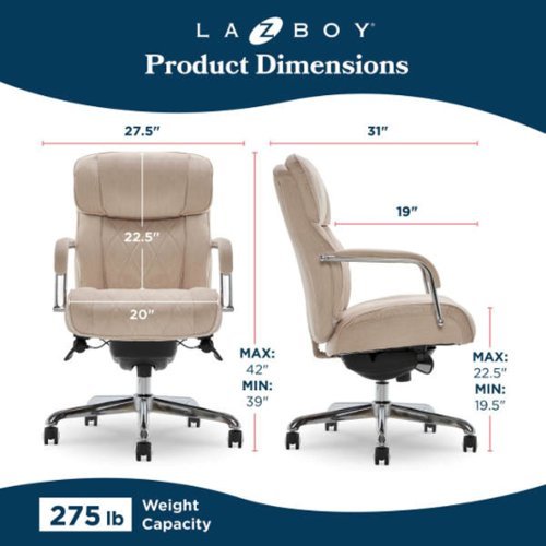 La Z Boy Ergonomic Office Chair with Lumbar Support Reclining