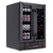 NewAir - 24” Built-in Dual Zone 18 Bottle and 58 Can Wine and Beverage Cooler with French Doors and Adjustable Shelves - Black Stainless Steel-Front_Standard
