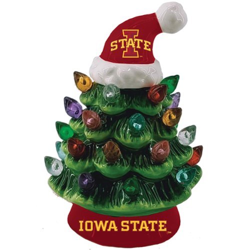 Evergreen Enterprises - Iowa State Cyclones 8" Light Up Ceramic LED Christmas Tree - Multicolor-Front_Standard 