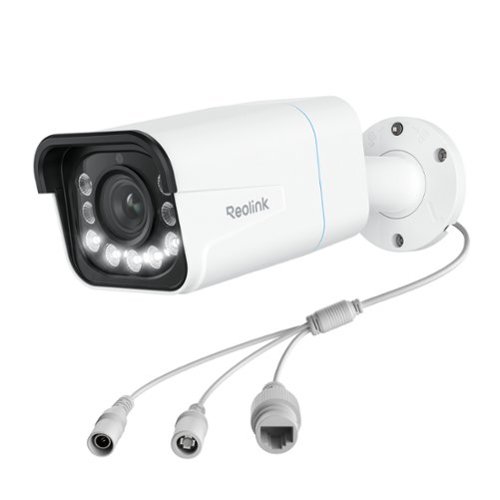 Reolink - 4K 8MP PoE Wired Outdoor Bullet Security IP Camera with 5X Optical Zoom, Color Night Vision - White