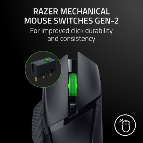 Razer Basilisk V3 X HyperSpeed Optical Gaming Mouse with 9 Customizable Controls - Wireless - Black GLOBAL SHIPPING