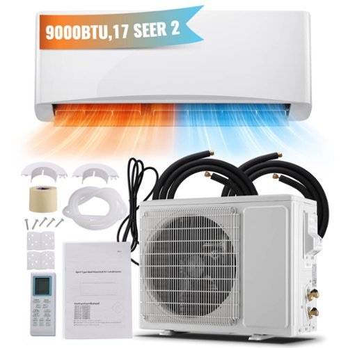 DEMULLER - 9000 BTU Mini 4-in-1 Split Air Conditioner & Heater, 17 SEER2 115V Inverter System with Heat Pump - White-Front_Standard 