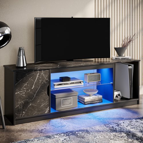Bestier 65" TVs Gaming Entertainment Center with Adjustable Shelves for PS5 - Black