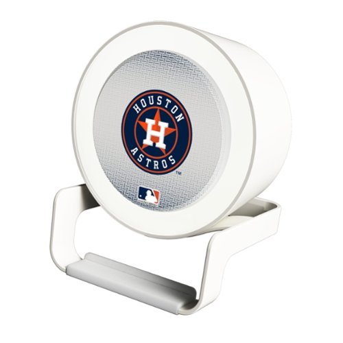 Keyscaper - Houston Astros Linen Print Nightlight Charger & Bluetooth Speaker - White-Front_Standard 