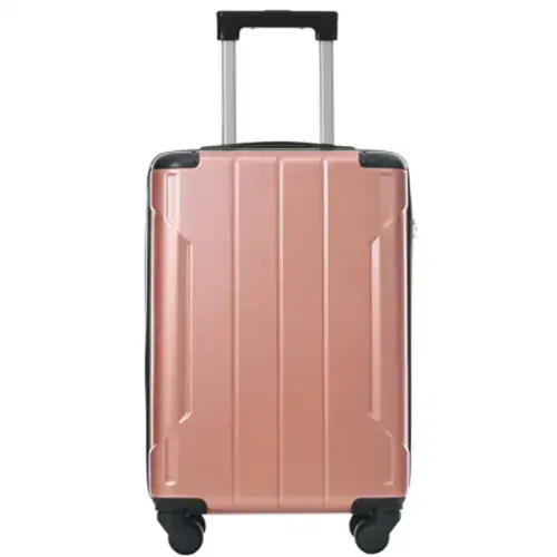 Front. HTUTWOO - Hardshell Luggage - 20-inch Expandable Checked Suitcase, Lightweight Durable ABS, Double Wheels - Rose Pink.