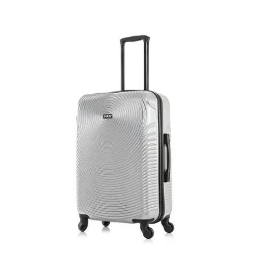 Front. DUKAP - Inception Lightweight Hardside Spinner Luggage 24" - SILVER.