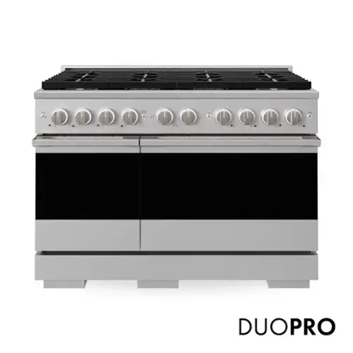 Front. ZLINE - 48 in. 6.7 cu. ft. Marino Freestanding Dual Fuel Range with 8 DuoPro Burners and Dual Ovens in Stainless Steel - Stainless Steel.