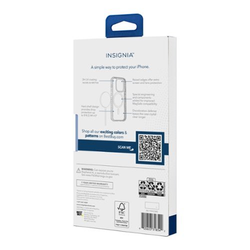 Insignia™ Hard-Shell Case with MagSafe for iPhone 17e/16e/15/14/13 - Clear BUY IN EUROPE