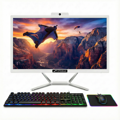 STGSivir - All in One Desktop PC, 21.5" FHD Display, Intel Core i5 up to 3.6G, 16GB RAM, 512GB SSD, WiFi 5, Win11H - White-Front_Standard 