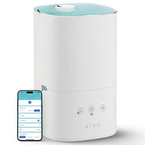 Miko - Breeze Smart Humidifier with App Control – 750 sq. ft. Coverage, 3L Tank, Cool Mist & Aromatherapy – - White-Front_Standard 