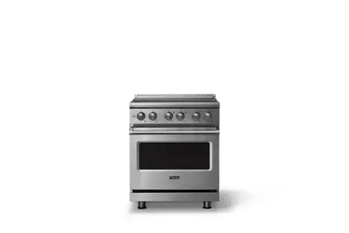 Front. Viking - 30"W. 4.7 Cu.Ft. Pro5S 4 Element Freestanding Electric Induction Convection Range - Stainless Steel - Stainless Steel.