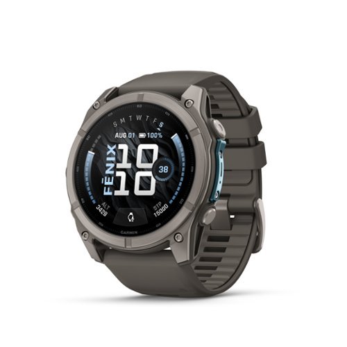 Garmin - fēnix 9 AMOLED GPS Smartwatch 51mm Fiber-reinforced polymer - Pebble Gray Silicone Band - (2026)
