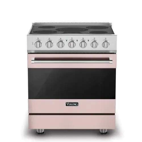 Front. Viking - 3-Series Electric Self-Clean Range - Blush.