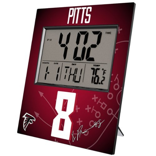Keyscaper - Kyle Pitts Atlanta Falcons Digital Desk & Wall Clock - Multicolor-Front_Standard 