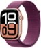 Apple Watch Series 10 (GPS+Cellular) 46mm Aluminum Case with Plum Sport Loop - Rose Gold - (2024)-Angle_Standard