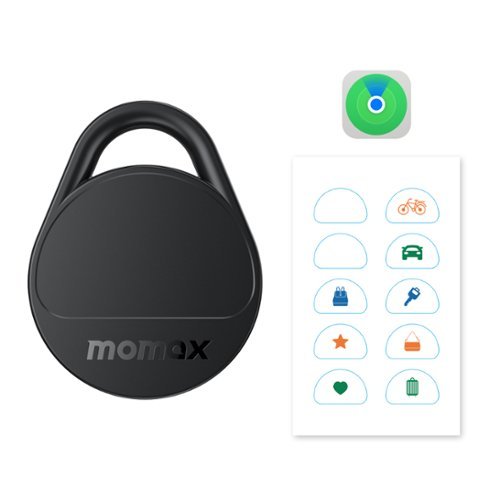 Momax MOMAX Tracker Electronics Key Finder Luggage Tracker, Backpack, Wallet, Pets Works with Apple Find My iOS Only Black - Black BUY IN EUROPE