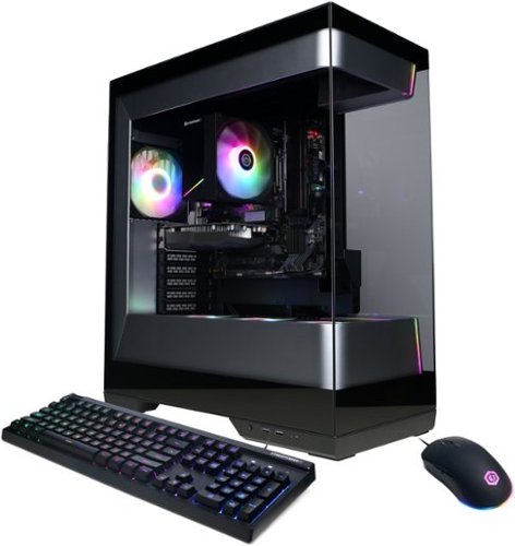 CyberPowerPC - Gaming Desktop - AMD Ryzen 5 8400F - NVIDIA GeForce RTX 3050 6GB - 16GB DDR5 - 1TB PCIe 4.0 SSD - Black-Front_Standard 
