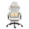 Dowinx - Video Gaming Chair with Shiatsu Neck Massage&Lumbar Support for Home Office, High Back Recliner Height Adjustable - Beige-Front_Standard