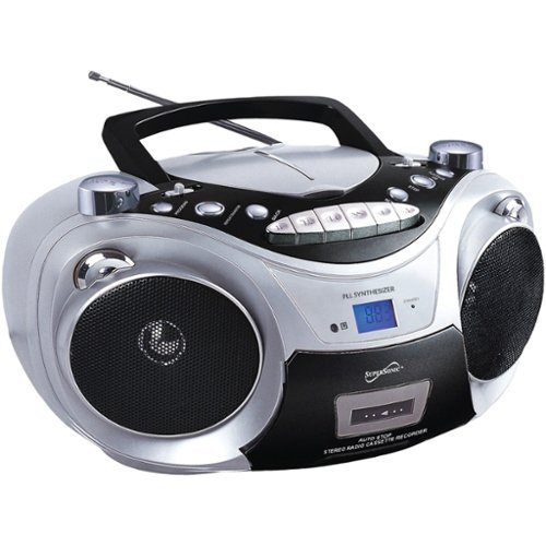 Supersonic - Bluetooth CD/Cassette/Radio Media Player Boom Box SC-739BT - Black-Front_Standard 