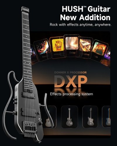 Donner music Donner HUSH™ X PRO Electric Guitar Black HUSH-X PRO