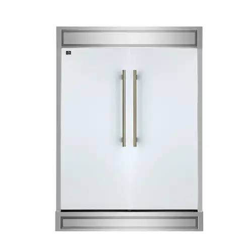 Front. Forno Appliances - Maderno 27.2 Cu. Ft. Built-In Side-by-Side Convertible Refrigerator/Freezer with Decorative Grill - White.