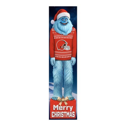Fan Creations - Cleveland Browns 48" Yeti Christmas Leaner - Multicolor-Front_Standard 