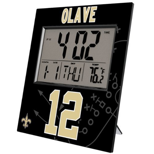 Keyscaper - Chris Olave New Orleans Saints Digital Desk & Wall Clock - Multicolor-Front_Standard 