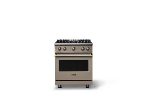 Viking - 30 in. Wide Pro 5 Series 4.0 Cu. Ft. Freestanding Sealed 4 Burner Gas Convection Range - Nantucket/Brushed Brass - Nantucket