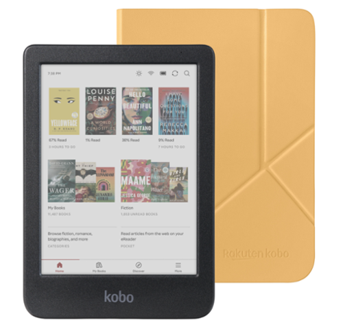 Kobo - Clara Colour eReader with Bundle - 2024 - Butter Yellow SleepCover-Front_Standard 