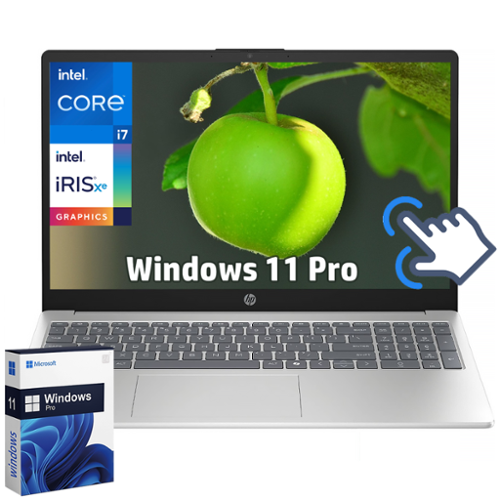 HP - 15.6" FHD Touchscreen Laptop - Intel Core i7-1355U - 16GB RAM - 512GB SSD - Windows 11 Pro - Natural - Silver-Front_Standard 