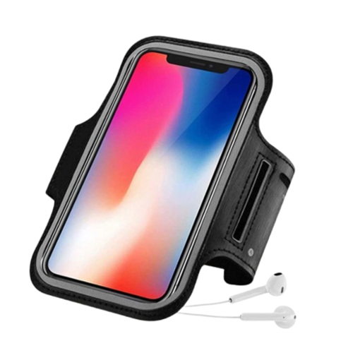 Stock Preferred - Waterproof Sports Running Armband Phone Holder with Key & Card Pocket - Black-Front_Standard 