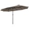 Costway - 15FT Patio Double-Sided Umbrella Crank Outdoor Garden Market Sun Shade - Coffee-Front_Standard