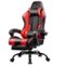 GTPlayer - Gaming Chair Faux Leather Height Adjustable Computer Chair with Footrest and Headrest - Red-Front_Standard