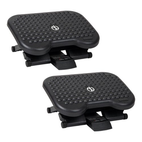 Mind Reader - Foot Rest, Under Desk at Work, Ergonomic, Height Adjustable, Office, Plastic, 17"L x 13"W x 6.25"H, Set of 2 - Black-Alt_View_Standard_17 