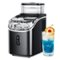 SIMZLIFE - Countertop Ice Cube Maker-34Lbs/24H, 16Pcs in 13 Mins, External Water Tank, Auto-Cleaning,Ideal for Home/Kitchen/Office - Black-Front_Standard