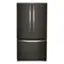Front. Whirlpool - 25.2 Cu. Ft. French Door Smart Refrigerator with Elevated Deli Drawer - Black Stainless Steel.