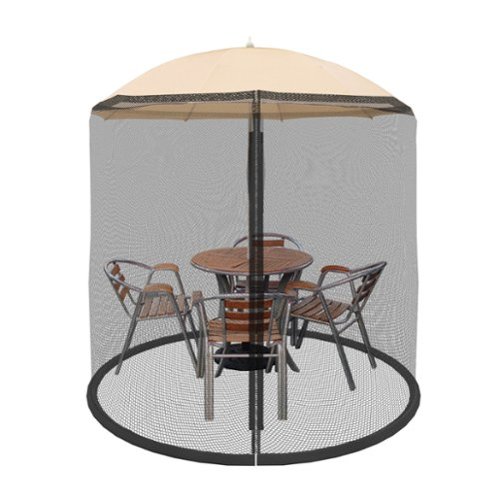 Pure Garden - Mosquito Net for 7.5ft Patio Umbrellas - Black-Front_Standard 