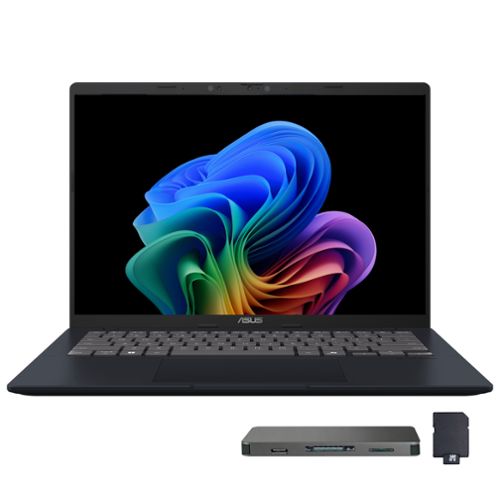 ASUS - Vivobook 14" WUXGA Laptop,Snapdragon X,16GB RAM,512GB SSD+1TB Dock Set,Qualcomm Adreno Graphics,Win 11 - Blue-Front_Standard 