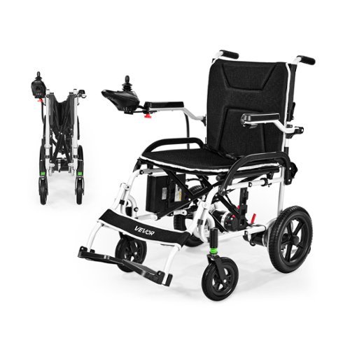 VEVOR - Electric Wheelchair for Adults, 220lbs Capacity, Foldable & Lightweight Motorized Wheelchair, 12-Mile Long Travel Range - Black-Front_Standard 