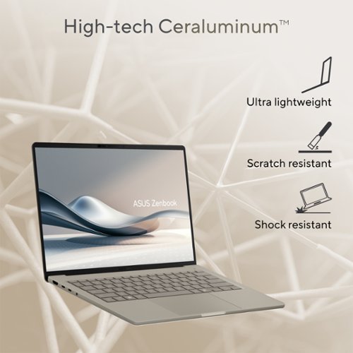 ASUS Zenbook A14 14 FHD+ OLED Laptop - Copilot+ PC - Qualcomm Snapdragon X Plus - 16GB RAM - 512GB SSD - Zabriskie Beige WORLDWIDE DELIVERY