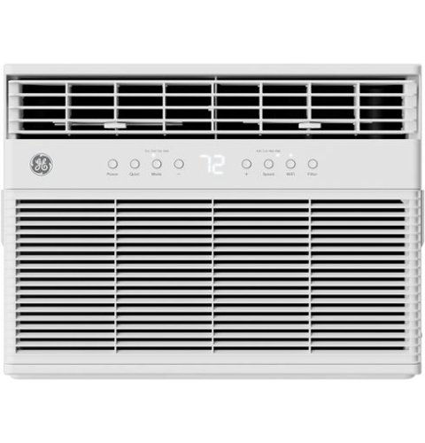 GE - 350 Sq. Ft. 8,000 BTU Smart Window Air Conditioner and 8,400 BTU Heater - White