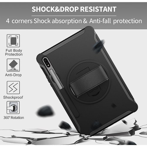 SaharaCase PROTECTION Hand Strap Series Case for Samsung Galaxy Tab S8 - Black BUY IN MIDDLE EAST