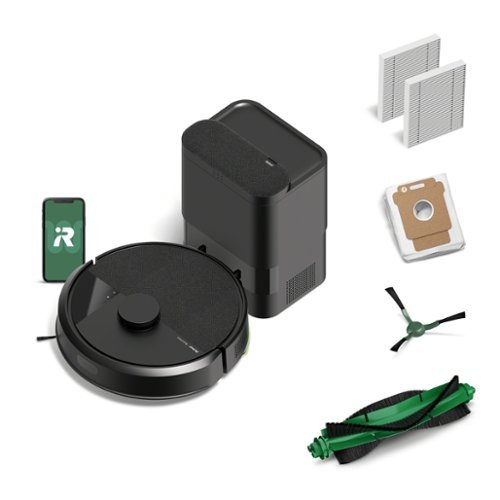 iRobot - Roomba 105 Vacuum + AutoEmpty Dock - Self-Empties 75 Days, Easy-to-Use, Intense Power-Lifting Suction, LiDAR Navigation - Black-Front_Standard 