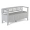 Simpli Home - Adams Entryway Storage Bench With Backrest - White-Front_Standard
