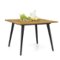 Costway - 4-Person 42.5" Outdoor Dining Table with 1.9" Umbrella Hole, Adjustable Foot Pads - Natural + Black-Front_Standard